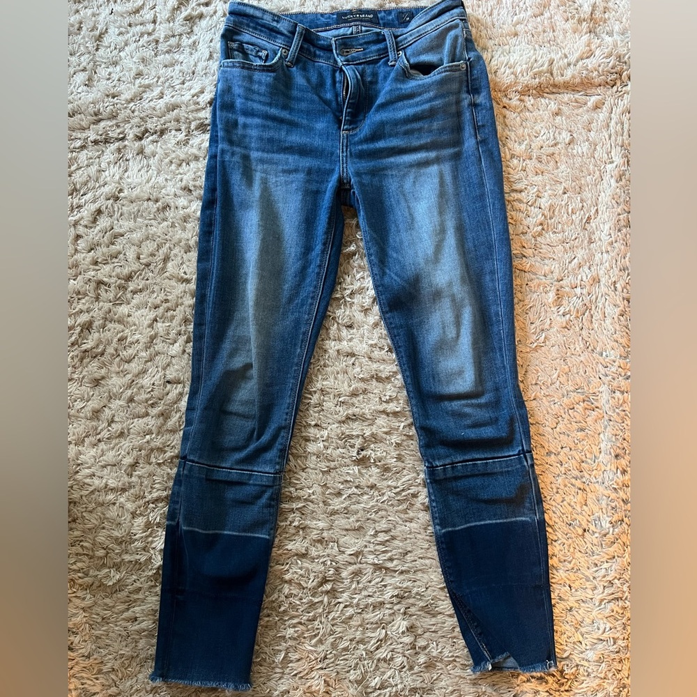 Lucky Brand Blue Skinny Jeans with Subtle Fading